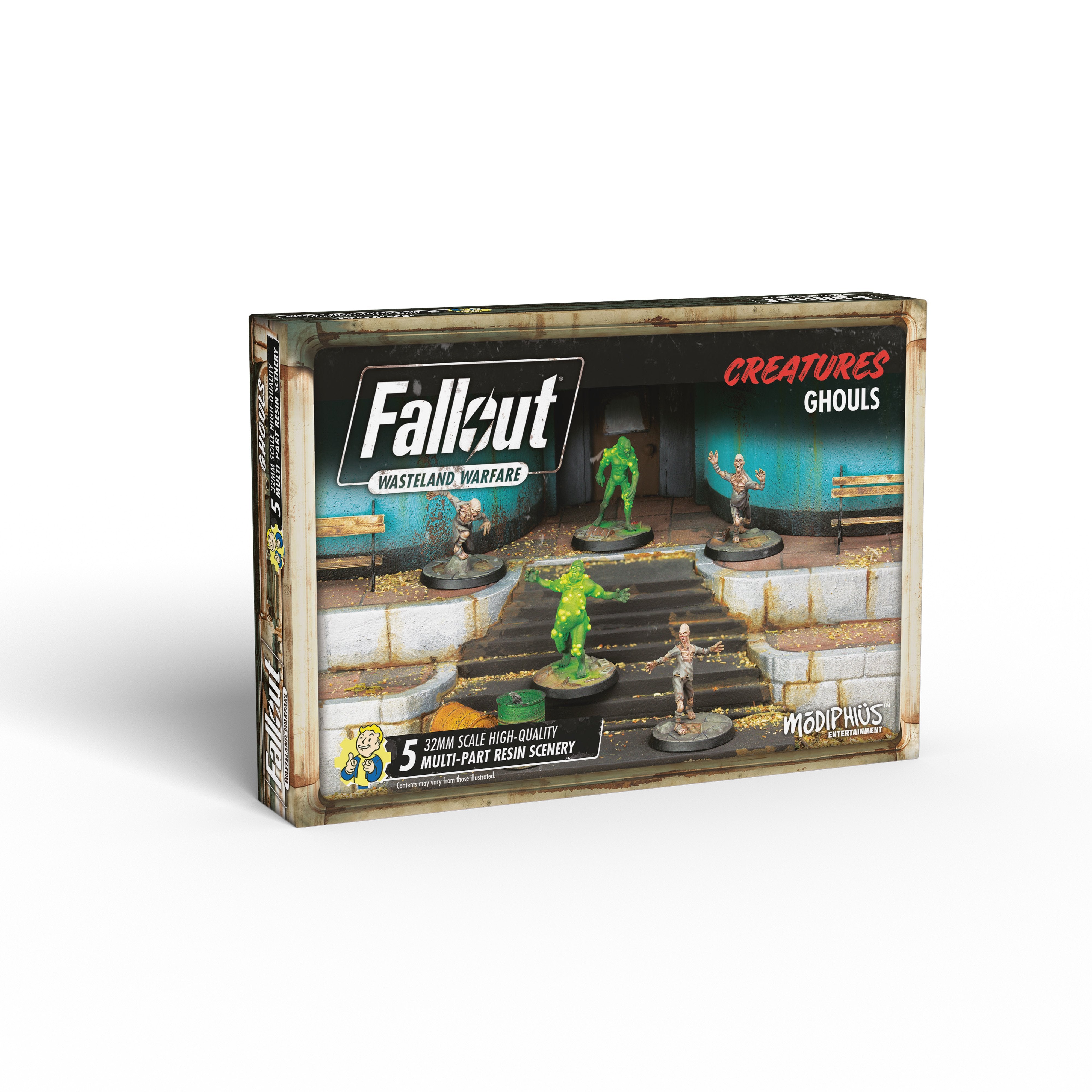 Modiphius Fallout Wasteland Warfare Creatures Ghouls miniature 5 pezzi