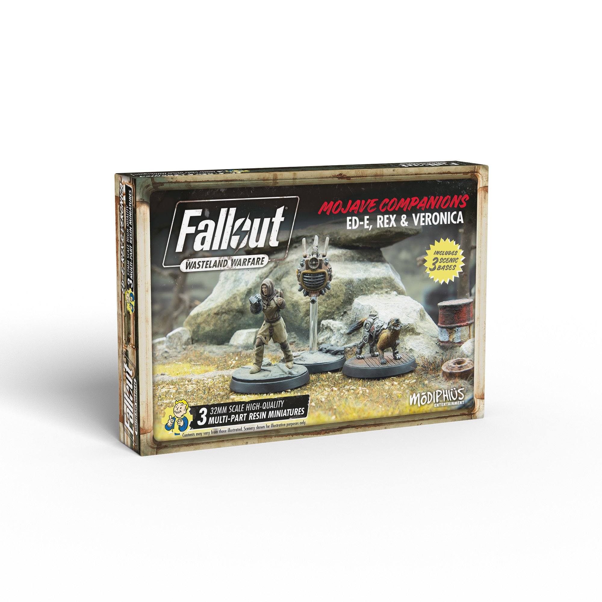 Modiphius Fallout Warfare Ed-E Rex Veronica miniature 3pz