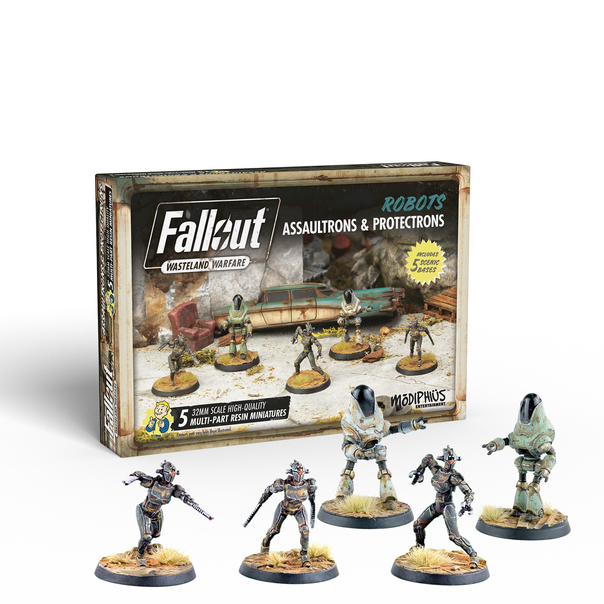 Fallout Wasteland Warfare Robots Assaultron Protectron 5 Miniature