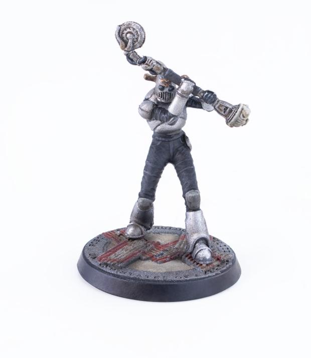 Modiphius Fallout Mechanist miniatura promo 32mm resina