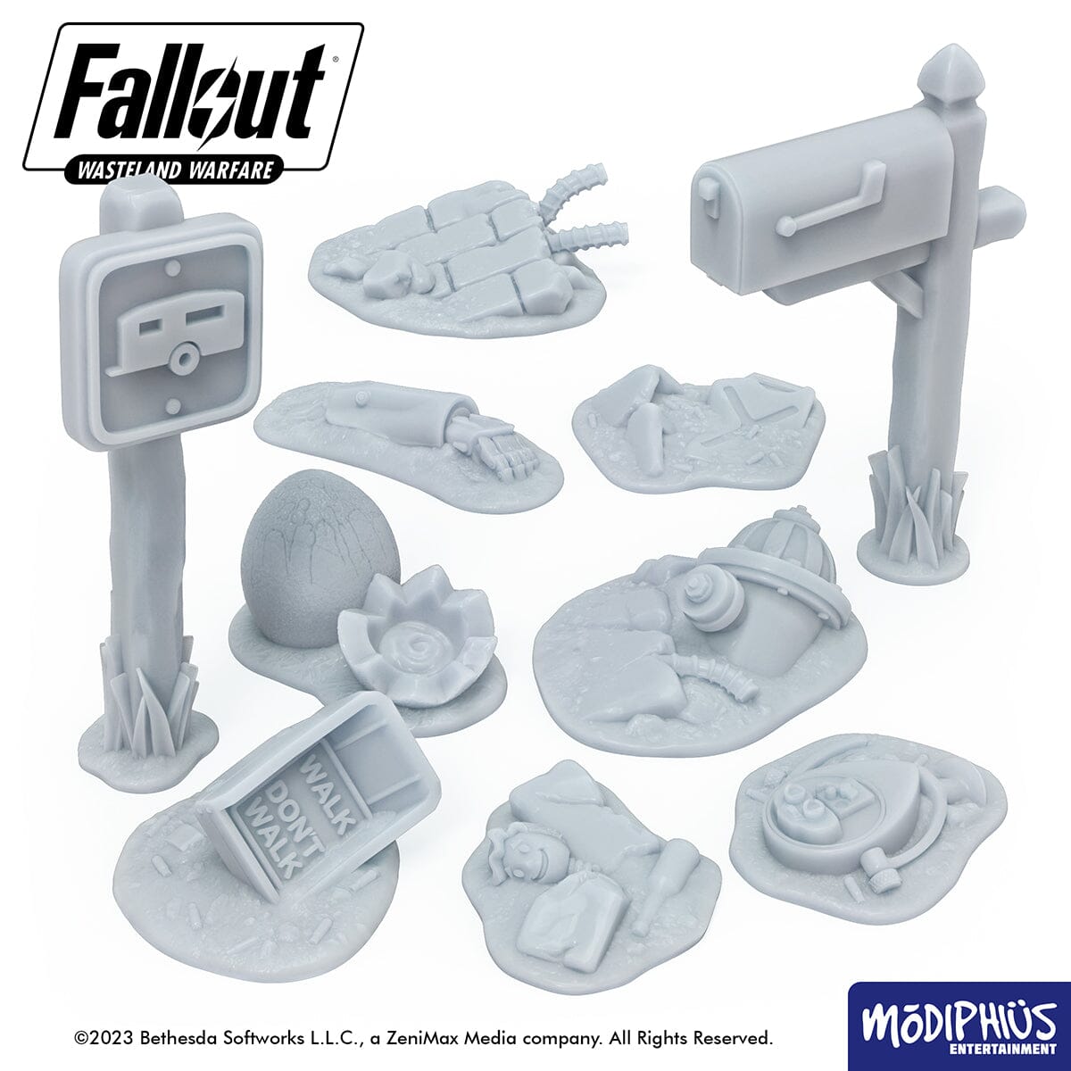Modiphius Fallout Wasteland Warfare Downtown Debris file STL 10 pz