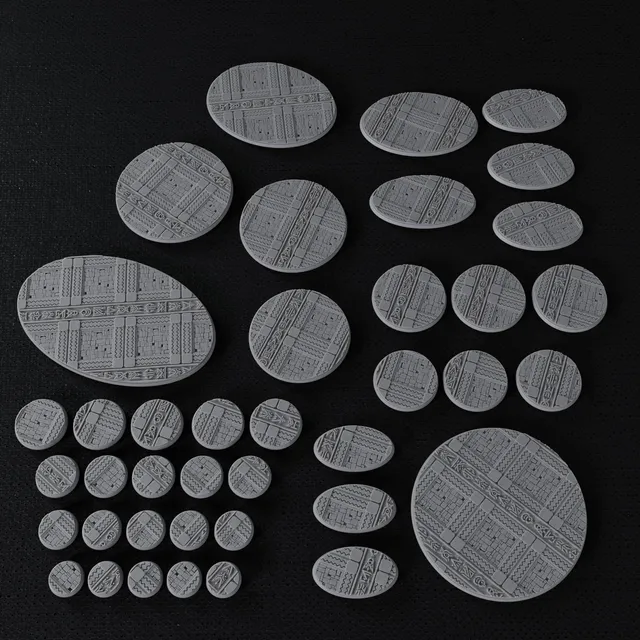 Modiphius Five Parsecs K'Erin Style Bases Set file STL 25-125mm