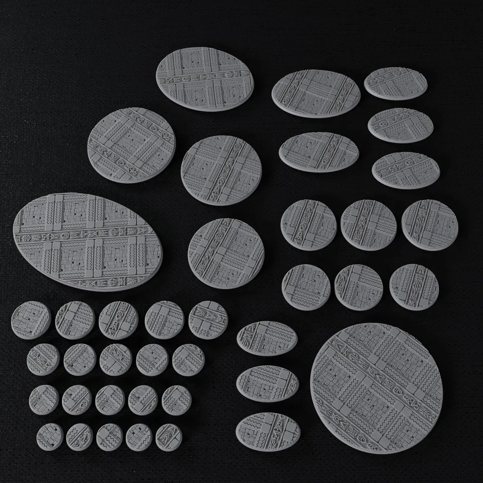 Modiphius Five Parsecs K'Erin Style Bases Set file STL 25-125mm