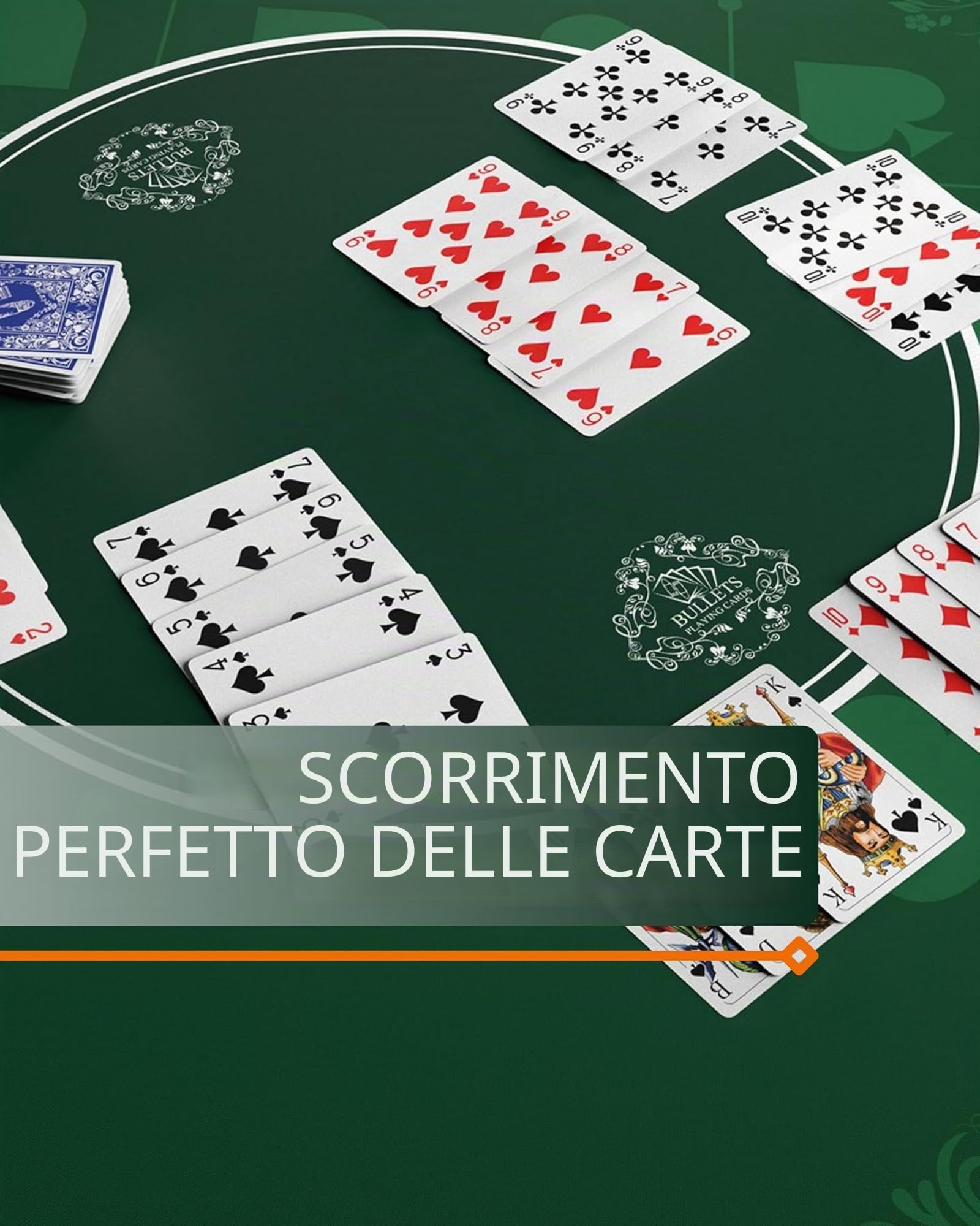 Bullets Tappeto Poker Verde 180x90 Tovaglia Deluxe