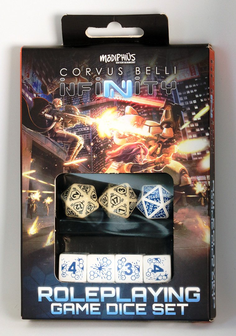 Infinity Factions set dadi RPG 7 pezzi scatola fazione