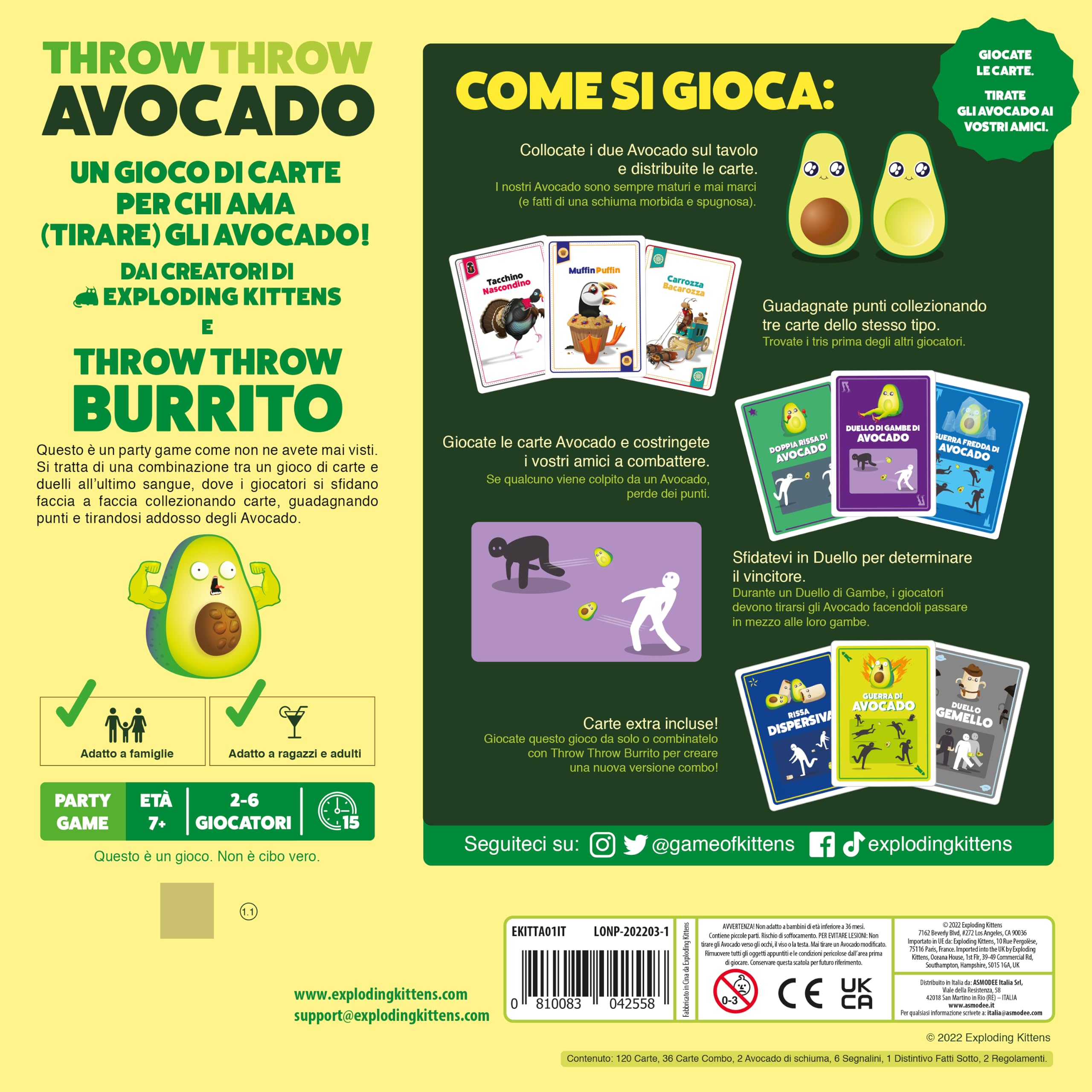 Asmodee Throw Throw Avocado gioco di carte 2 avocado 2-6 giocatori