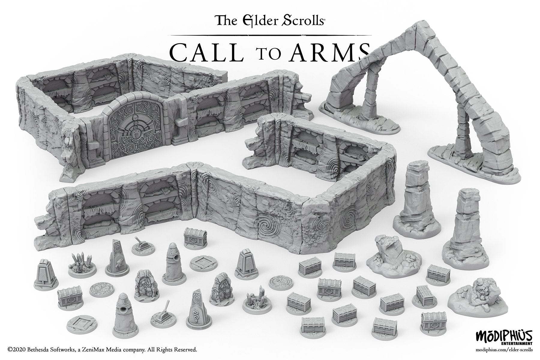 Modiphius Call to Arms set scenico Bleak Falls Barrow resina