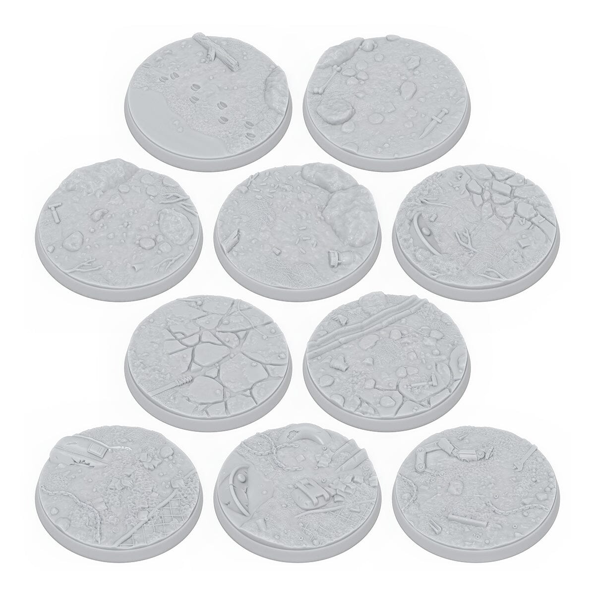 Fallout Miniatures Wasteland Scenic Basi 40mm resina 10 pz