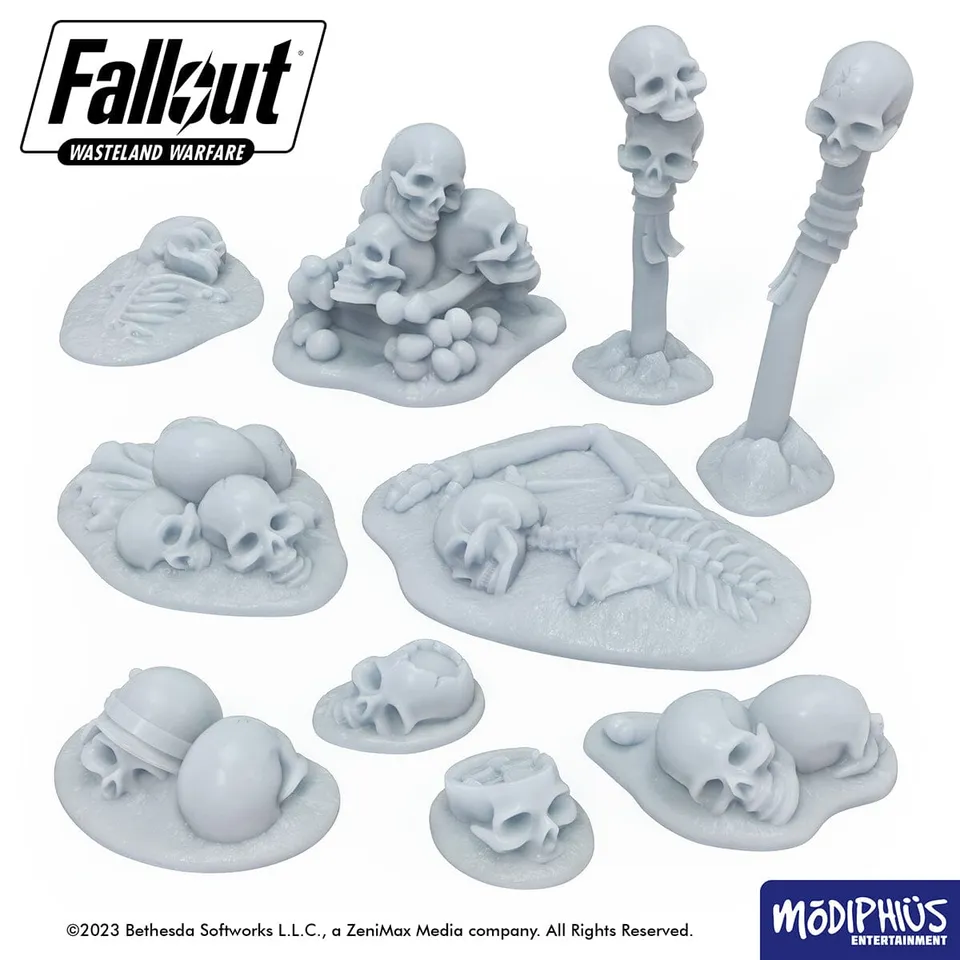 Modiphius Fallout Wasteland Warfare Skulls & Bones greebles STL