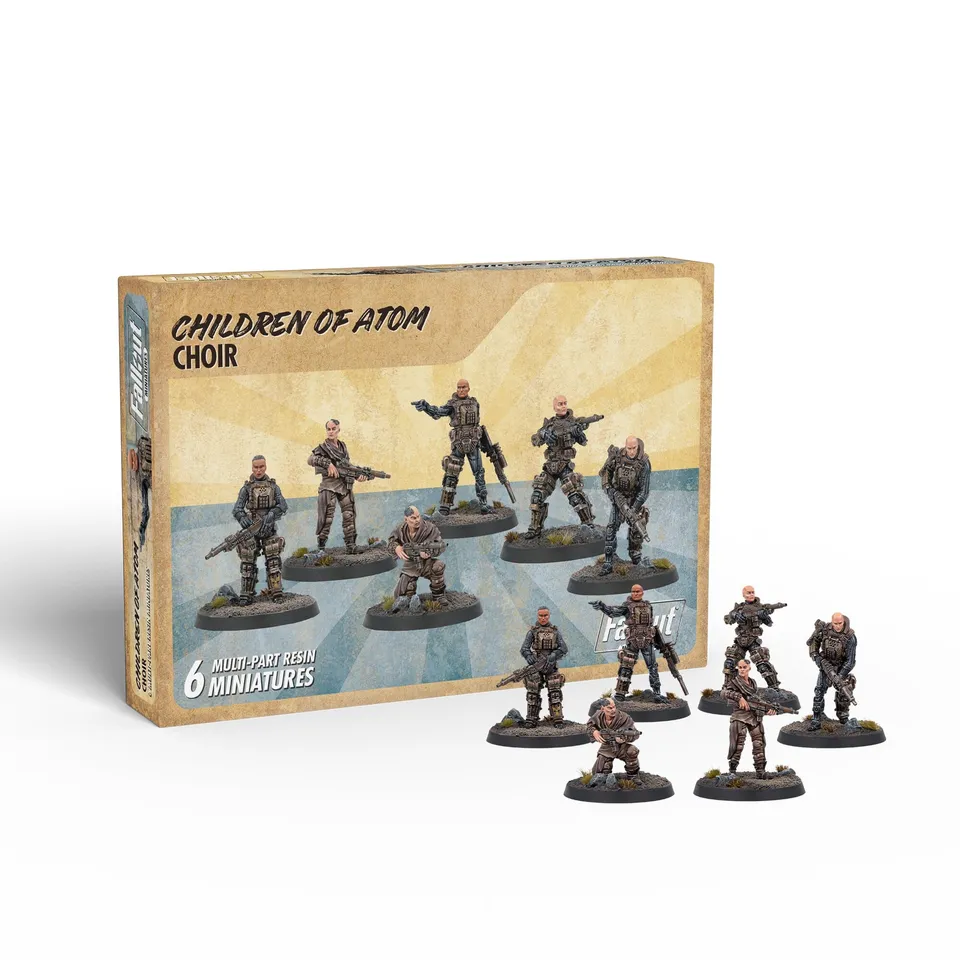 Modiphius Fallout Factions Children of Atom Choir miniature 6 pezzi resina