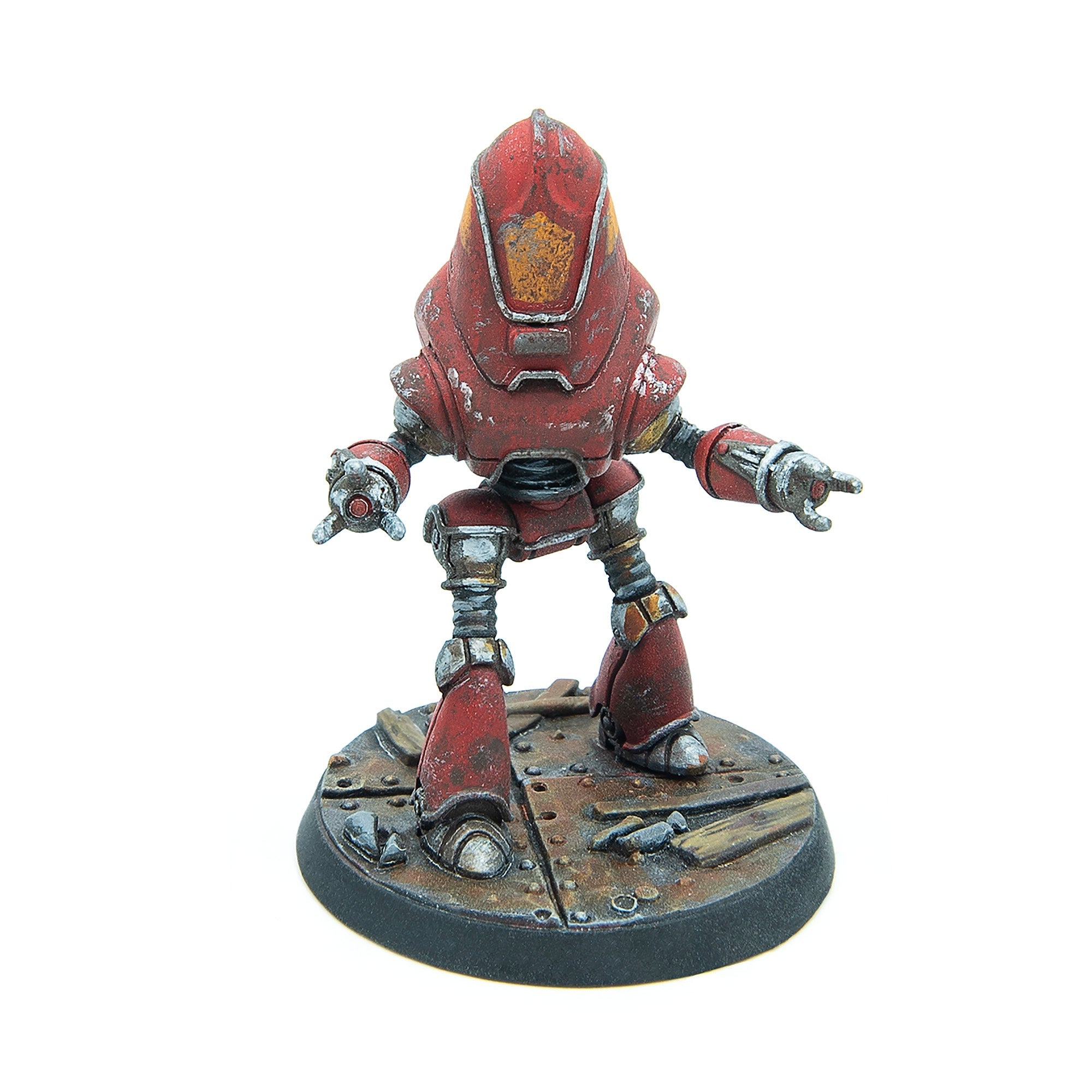 Modiphius Fallout Wasteland Warfare Protectron Workers miniature resina