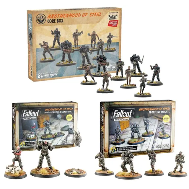 Modiphius Fallout: Wasteland Warfare Brotherhood Steel Starter Bundle miniature