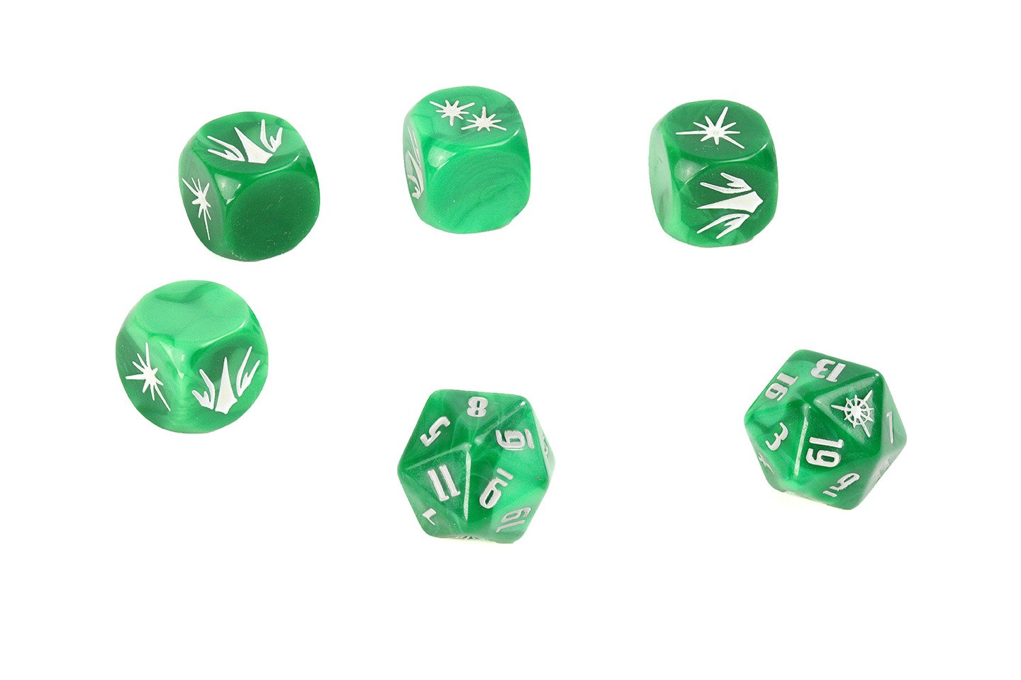 Modiphius John Carter Thark Dice Set dadi verdi 6 pezzi
