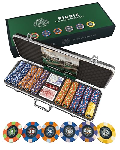 Bullets Custodie e set da poker Richie valigetta 500 chip ceramica