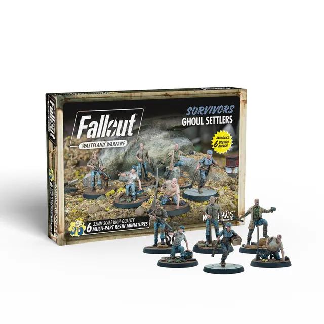 Modiphius Fallout Wasteland Warfare Ghoul Settlers miniature 6 pz