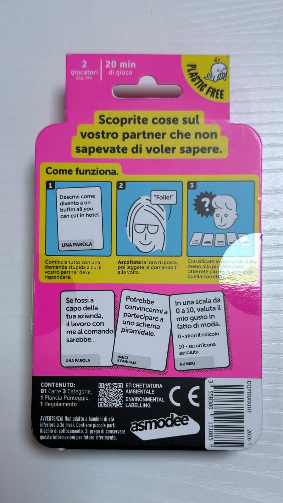 Asmodee Domande Stupide per Partner carte da gioco per coppie