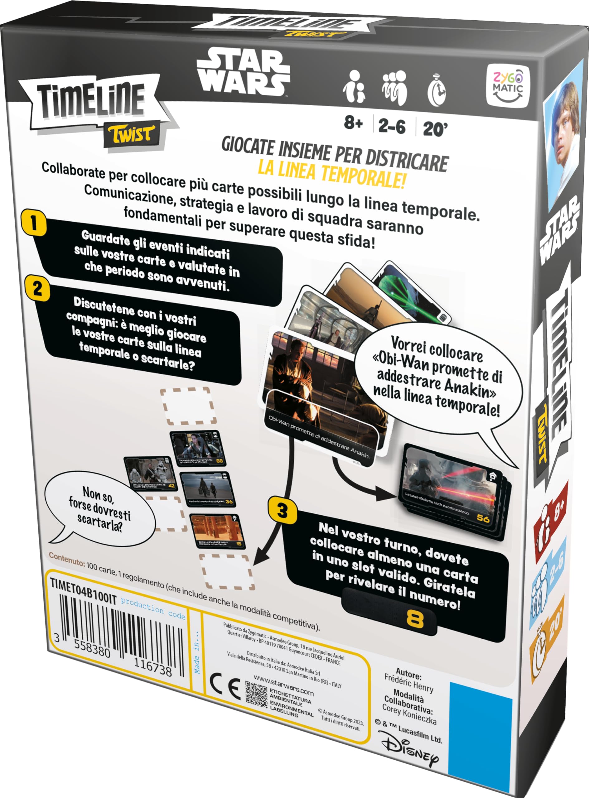 Asmodee Timeline Twist Star Wars gioco da tavolo 2-6 giocatori