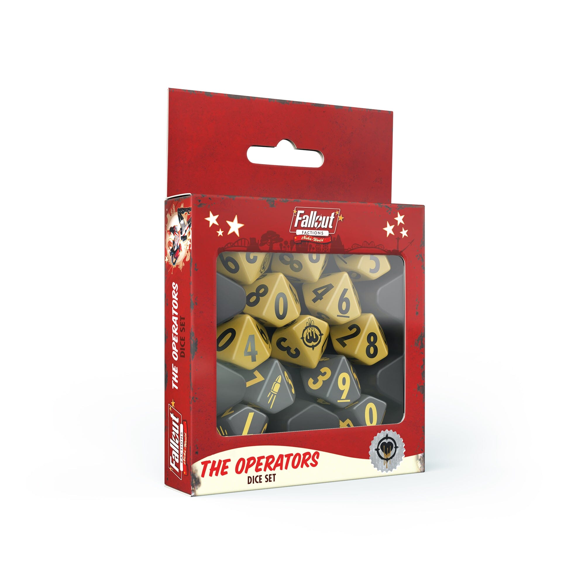 Modiphius Fallout Factions Operators set dadi D10 12 pezzi
