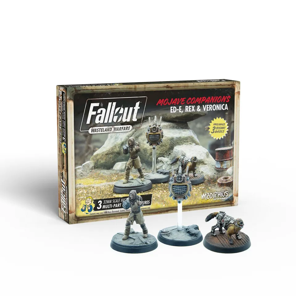 Modiphius Fallout Warfare Ed-E Rex Veronica miniature 3pz