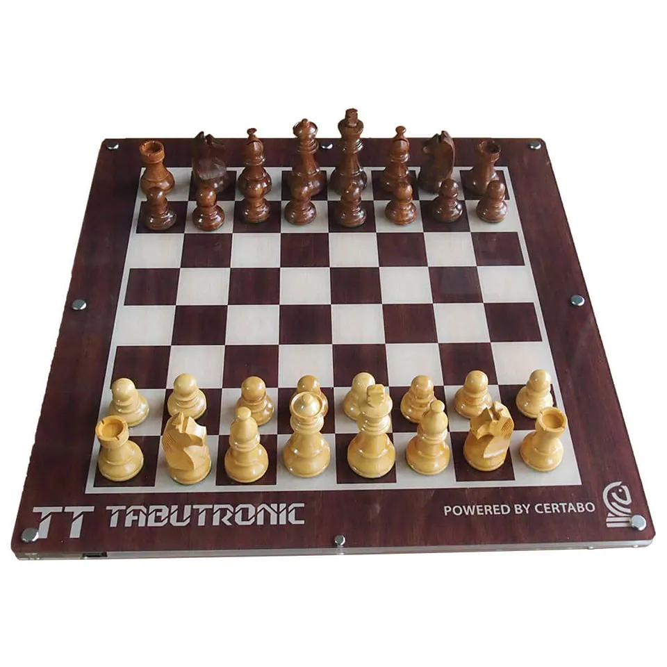 Tabutronic Cerno 35mm scacchiera elettronica noce con chip 20mm