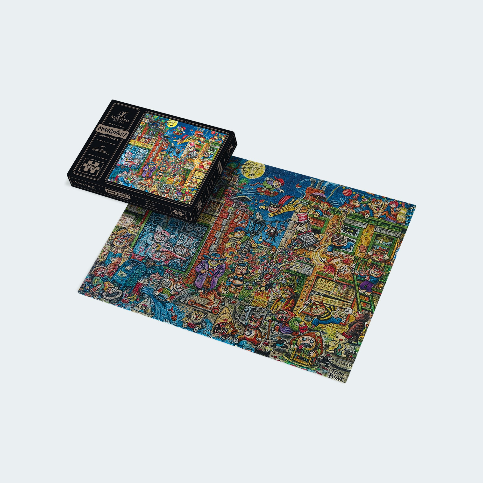 Maestro Media Mewgenics Tom Bunk puzzle 1000 pezzi comic art