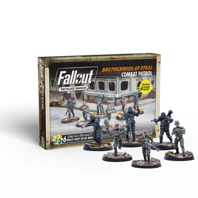 Modiphius Fallout Wasteland Warfare Brotherhood Combat Patrol 6 Miniature