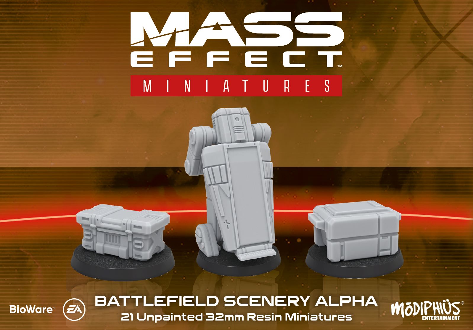 Modiphius Mass Effect Board Game miniature scenici alpha resina 21 pezzi