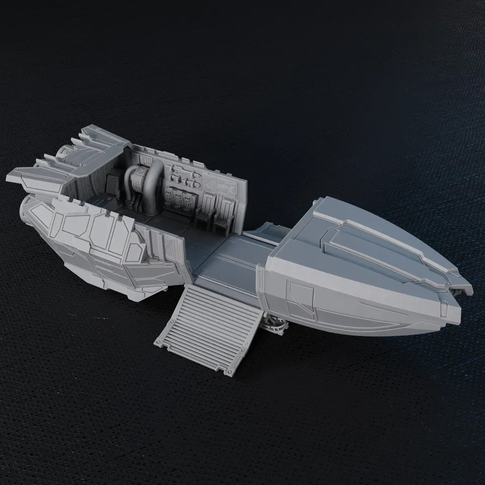 Five Parsecs Ship Scenic STL Titan Forge file stampa 3D nave