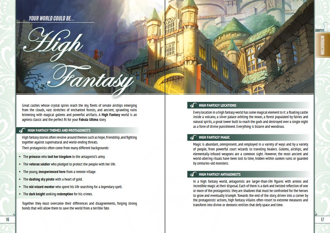 Modiphius Fabula Ultima Core Rulebook manuale gdr fantasy JRPG