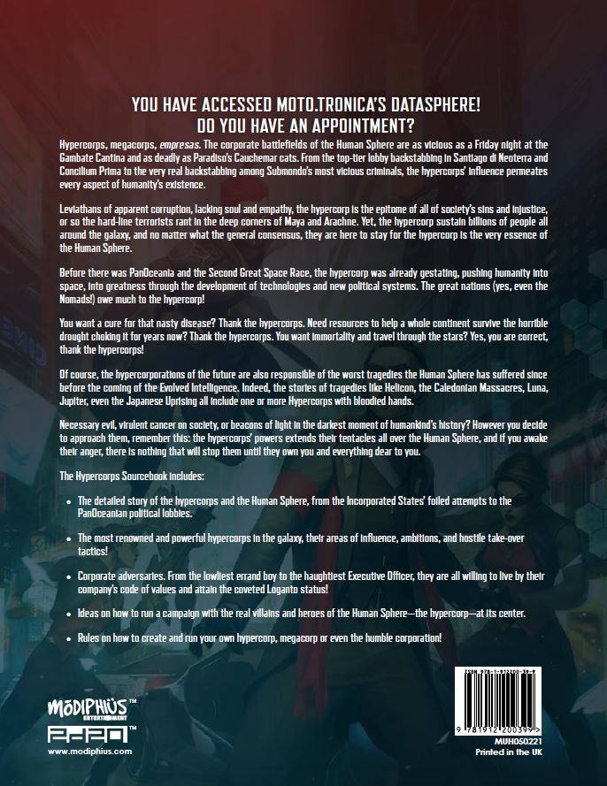 Modiphius Infinity Hypercorps manuale GDR cartaceo