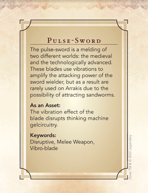 Modiphius Dune Agent Asset Deck mazzo 56 carte agente
