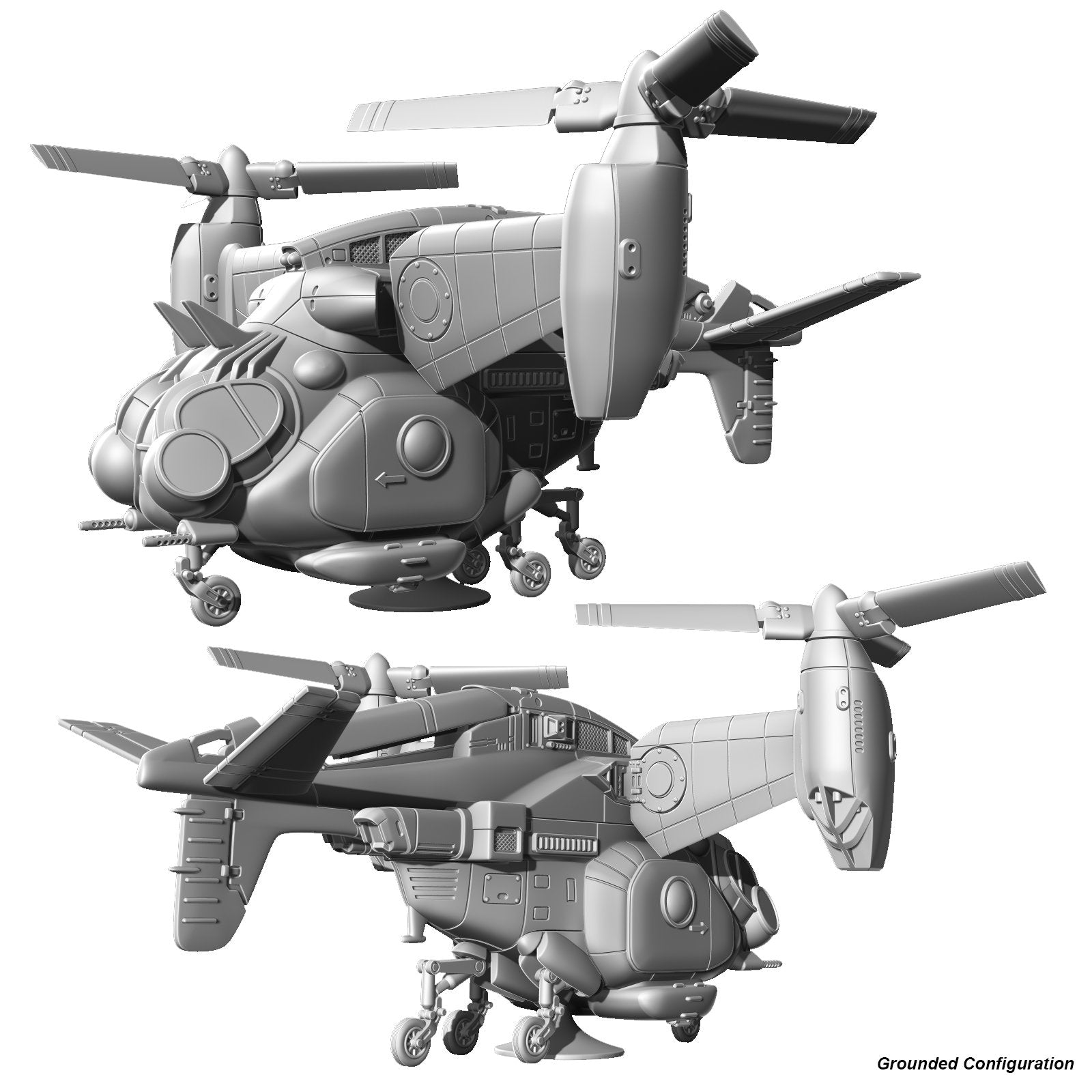 Modiphius Fallout Wasteland Warfare Parked Vertibird file STL