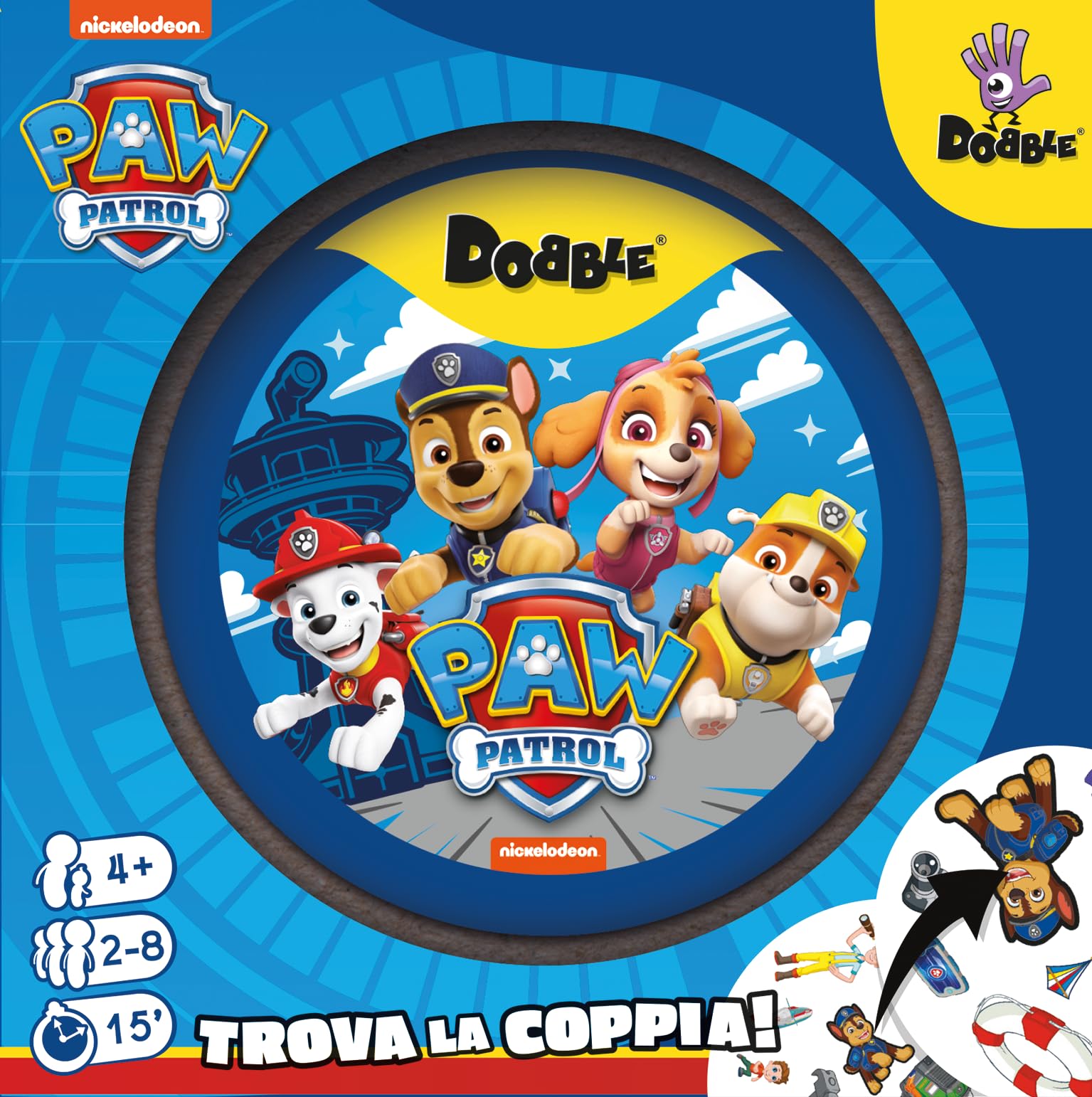 Asmodee Dobble Paw Patrol Blu Gioco di Carte 2-8 giocatori