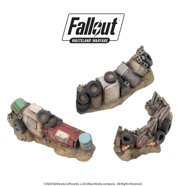 Modiphius Fallout Wasteland Warfare Junk Barricades scenici resina