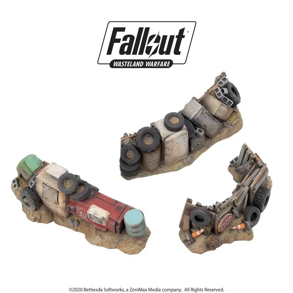 Modiphius Fallout Wasteland Warfare Junk Barricades scenici resina