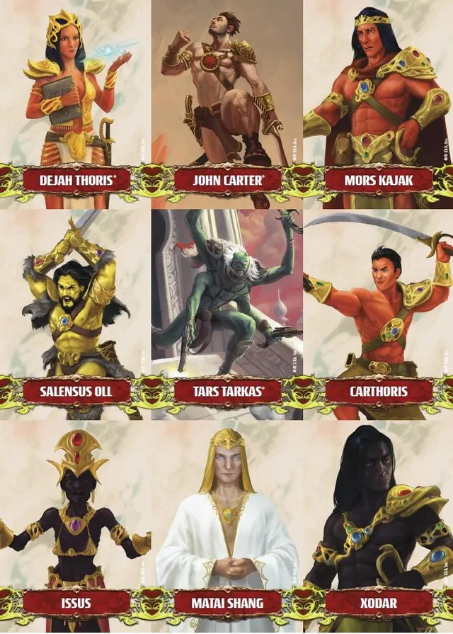 Modiphius John Carter Mars mazzo 55 carte personaggi token