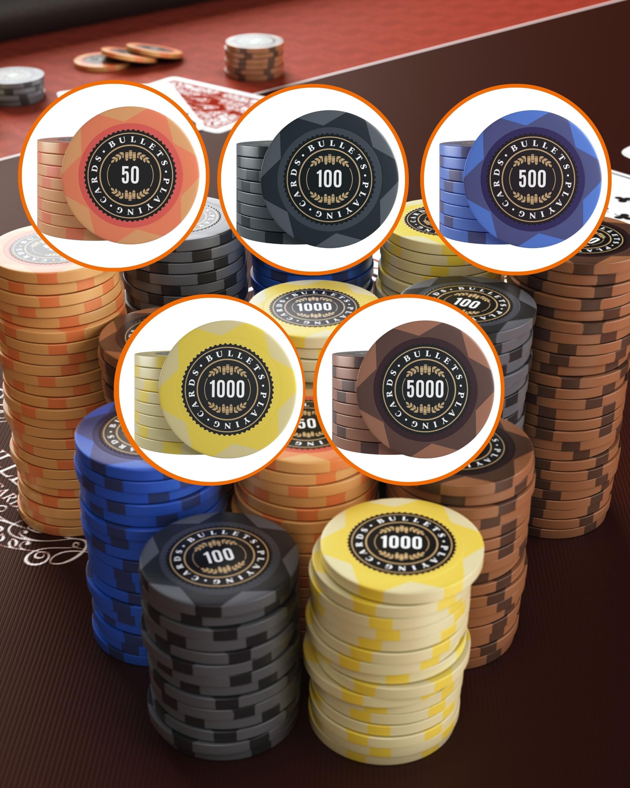 Cards&Co Adriana fiches poker 25 chip 10000 da 14 g