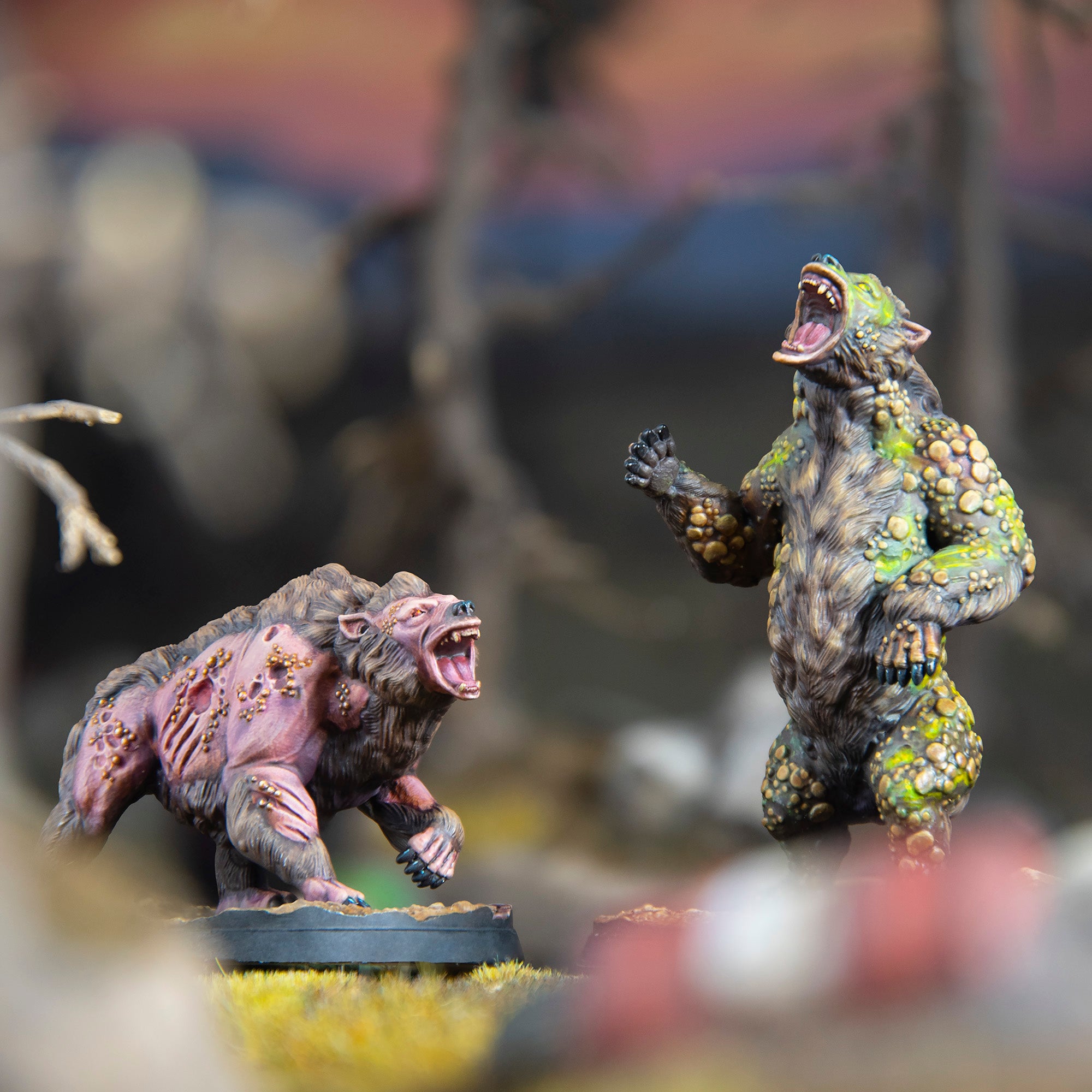 Modiphius Fallout Wasteland Warfare Yao Guai Ambush miniature 2 pezzi