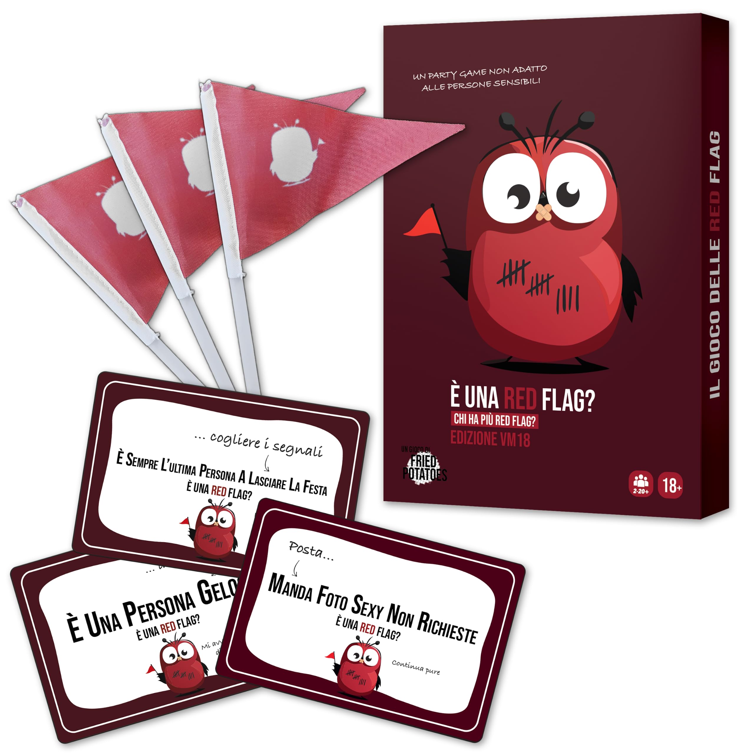 Asmodee Party Games È una Red Flag? Edizione VM18 gioco carte 18+