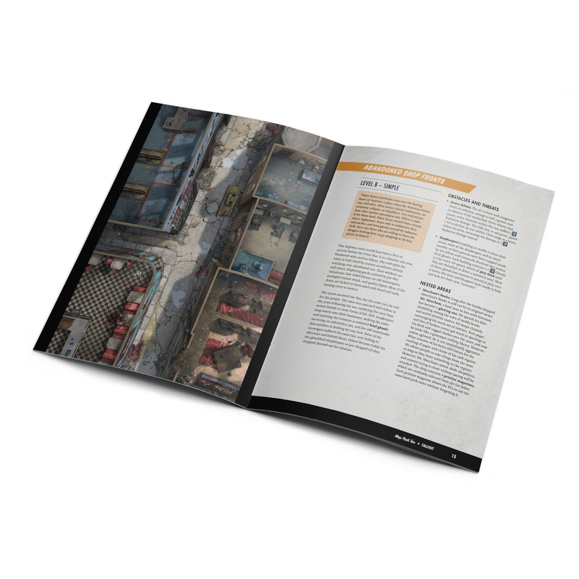 Modiphius Fallout Gioco di Ruolo Map Pack 2 mappe Wasteland Locales