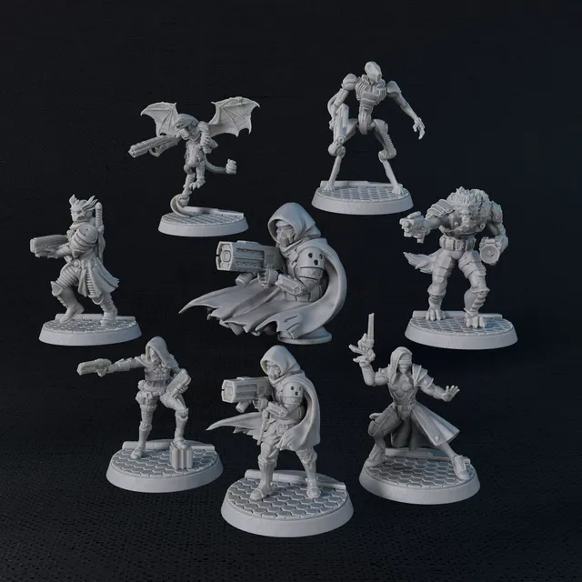 Five Parsecs Titan Forge Crew Bundle file STL miniature 32mm