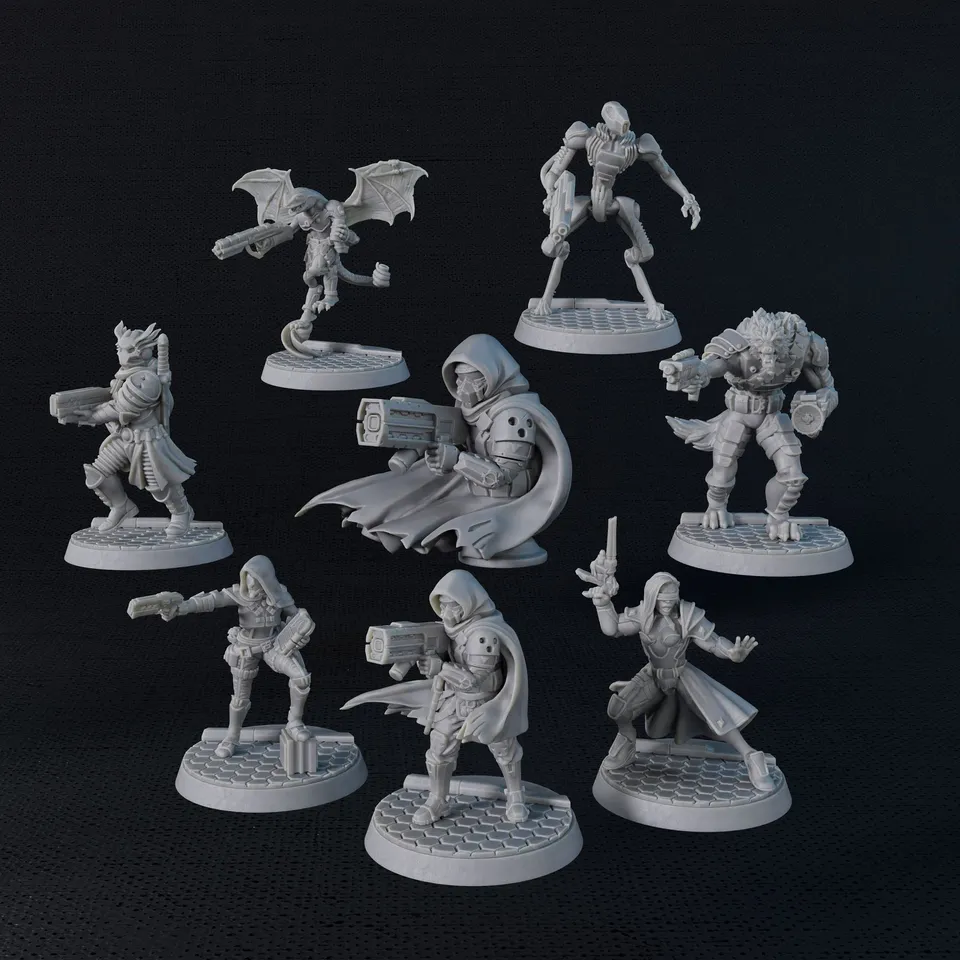 Five Parsecs Titan Forge Crew Bundle file STL miniature 32mm