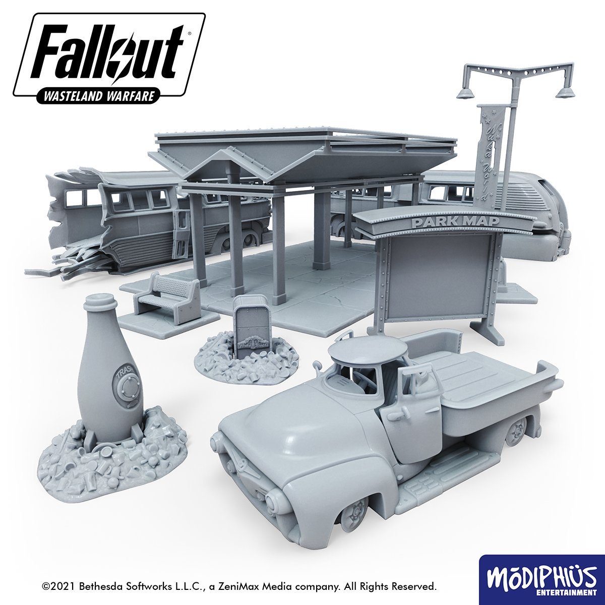Modiphius Fallout Wasteland Warfare Nuka World scenario STL