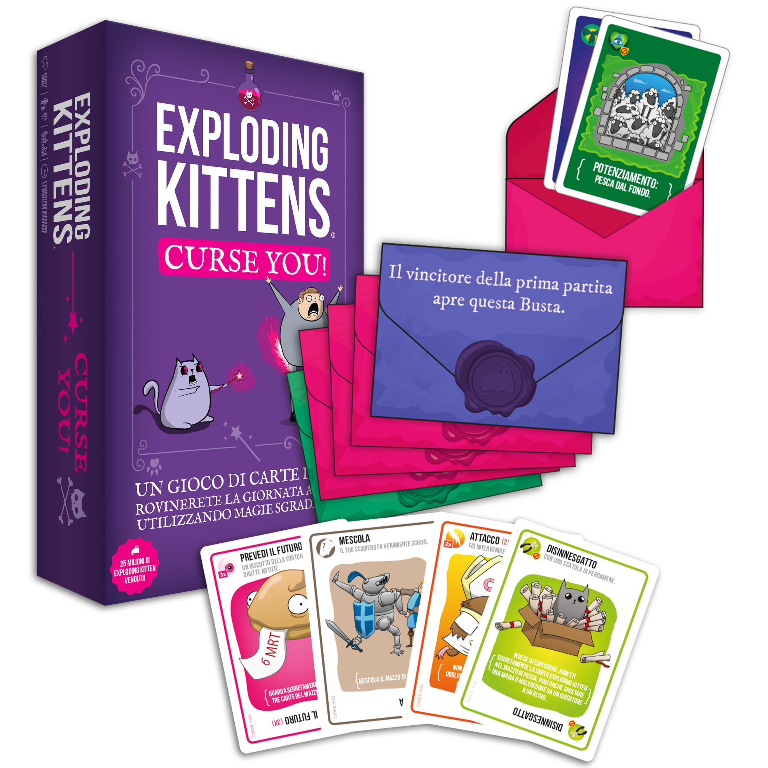 Exploding Kittens Curse You gioco di carte party 2-5 giocatori