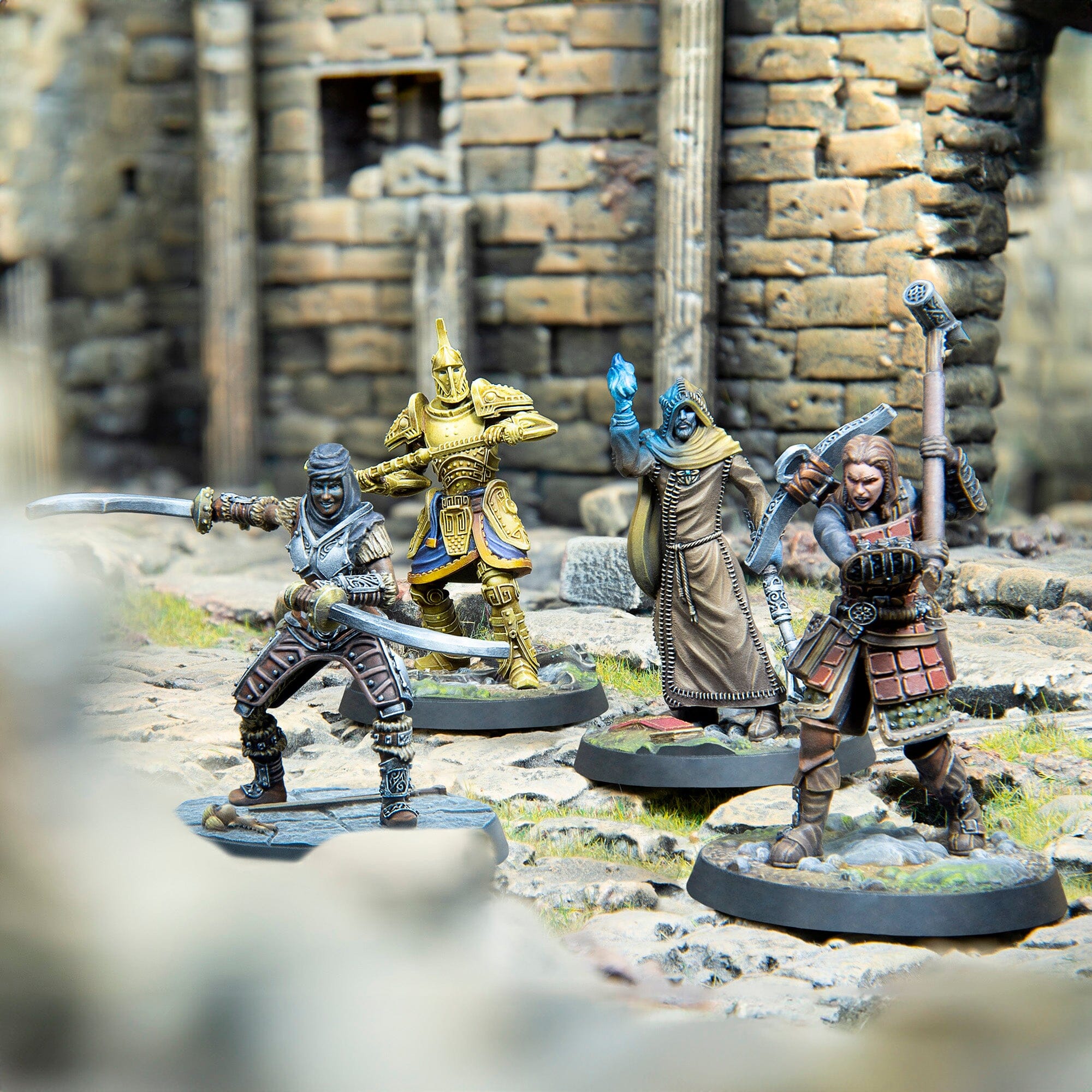Modiphius Elder Scrolls Call to Arms Adventurer Veterans miniature 32mm resina