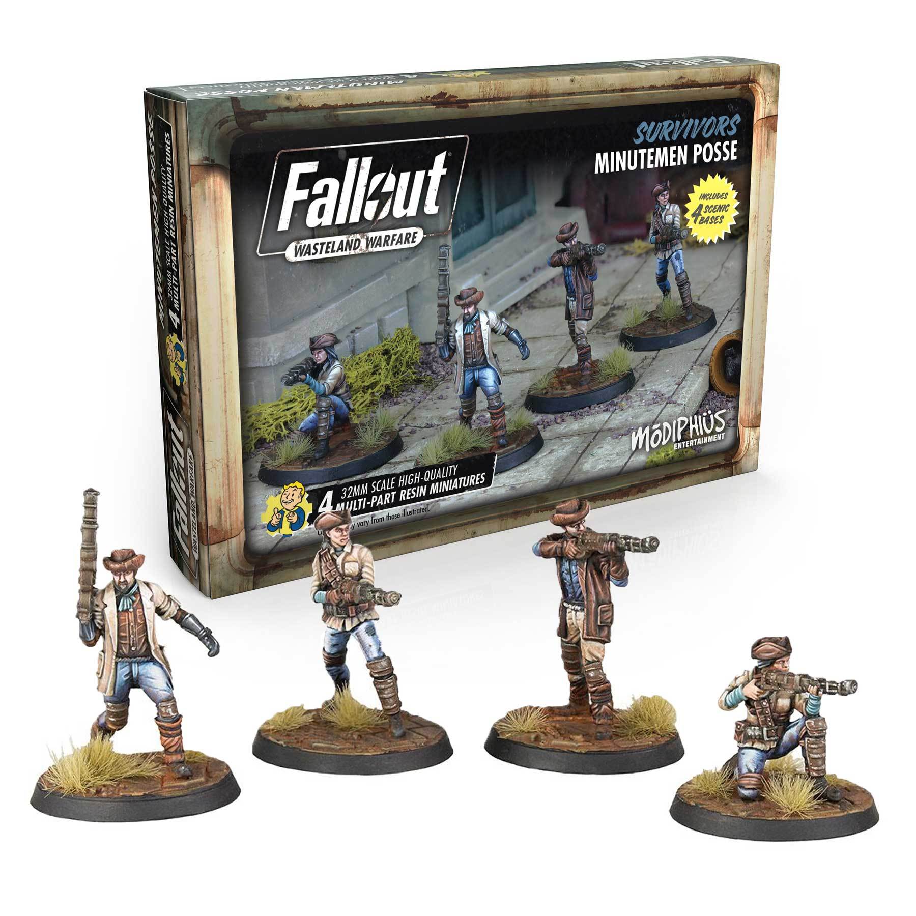 Modiphius Fallout Minutemen Posse miniature 32mm 4pz Survivors