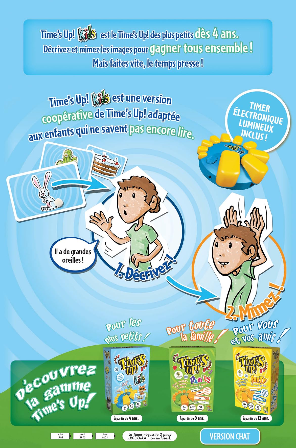 Asmodee Time's Up Bambini gioco di carte con cronografo 2-12 giocatori