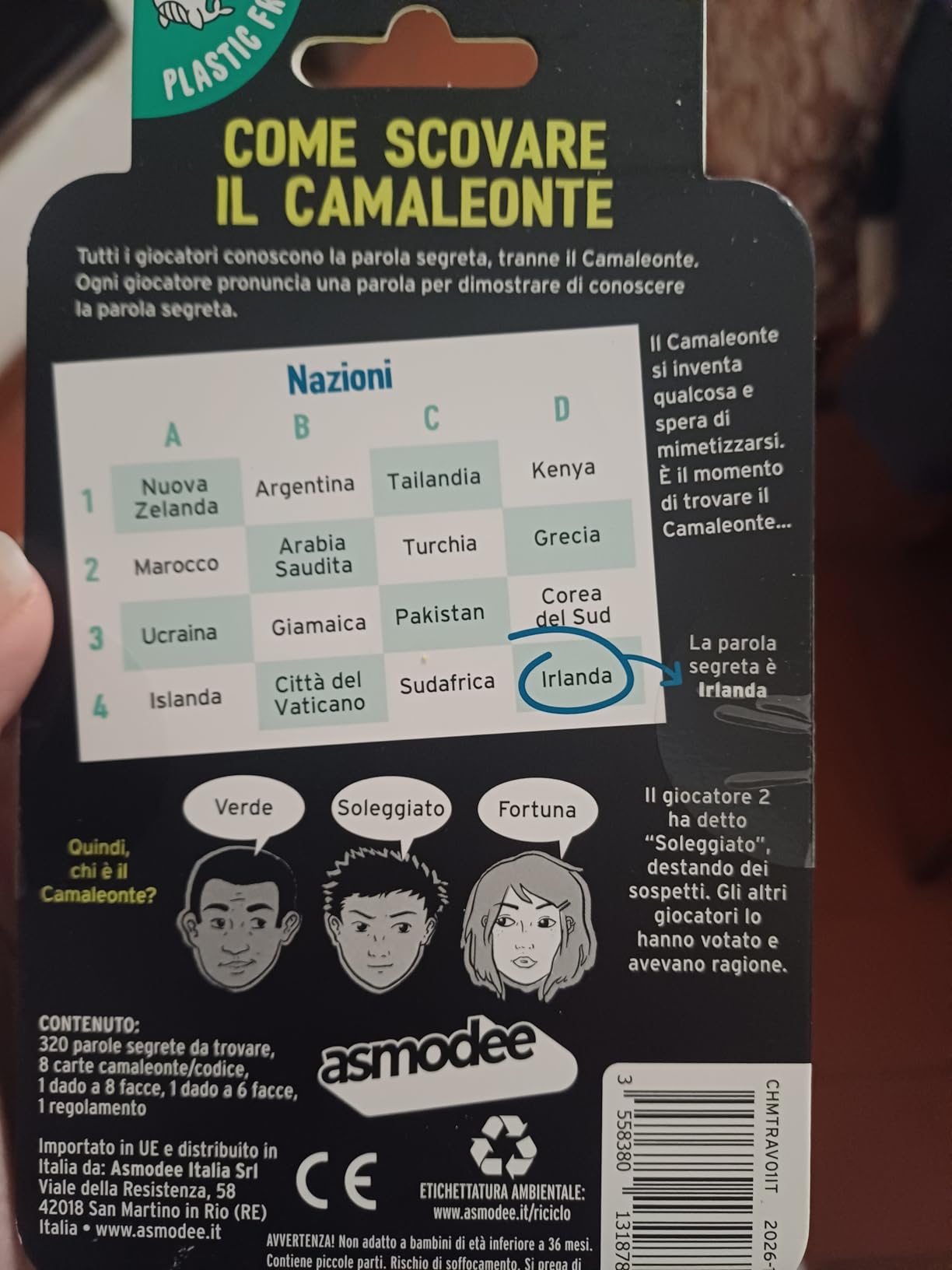 Asmodee Il Camaleonte Travel carte gioco party 3-8 giocatori