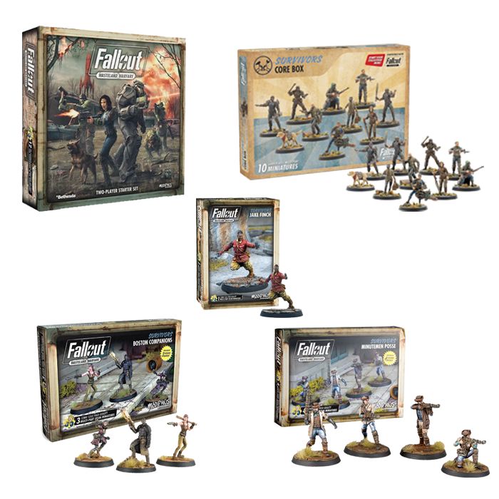 Modiphius Fallout Wasteland Warfare Survivors Starter Bundle miniature