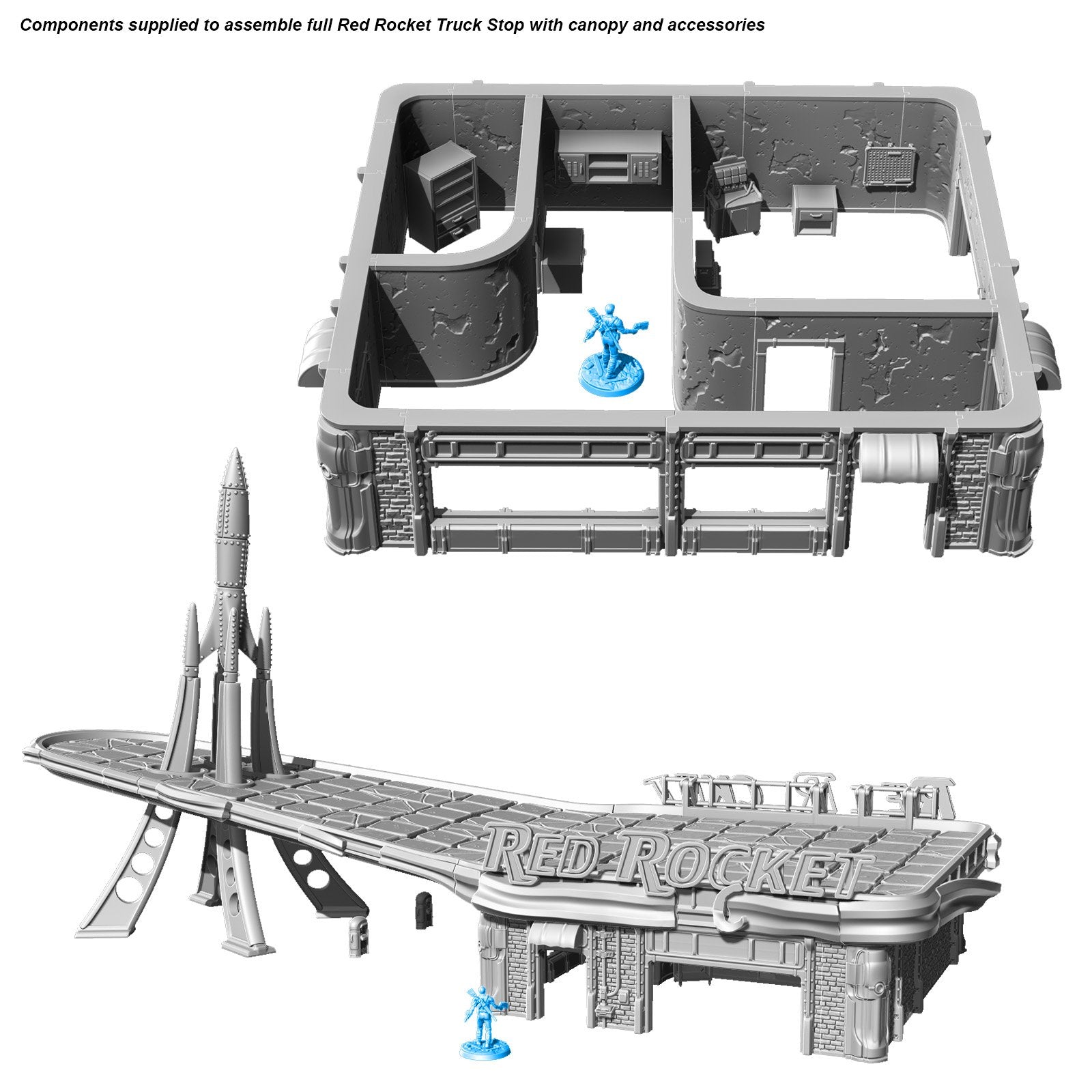 Fallout Wasteland Warfare Red Rocket STL scenario stampa 3D